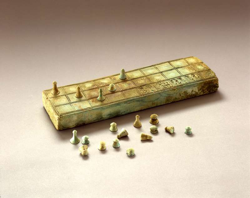 Game of Senet, including a game board and twenty playing pieces